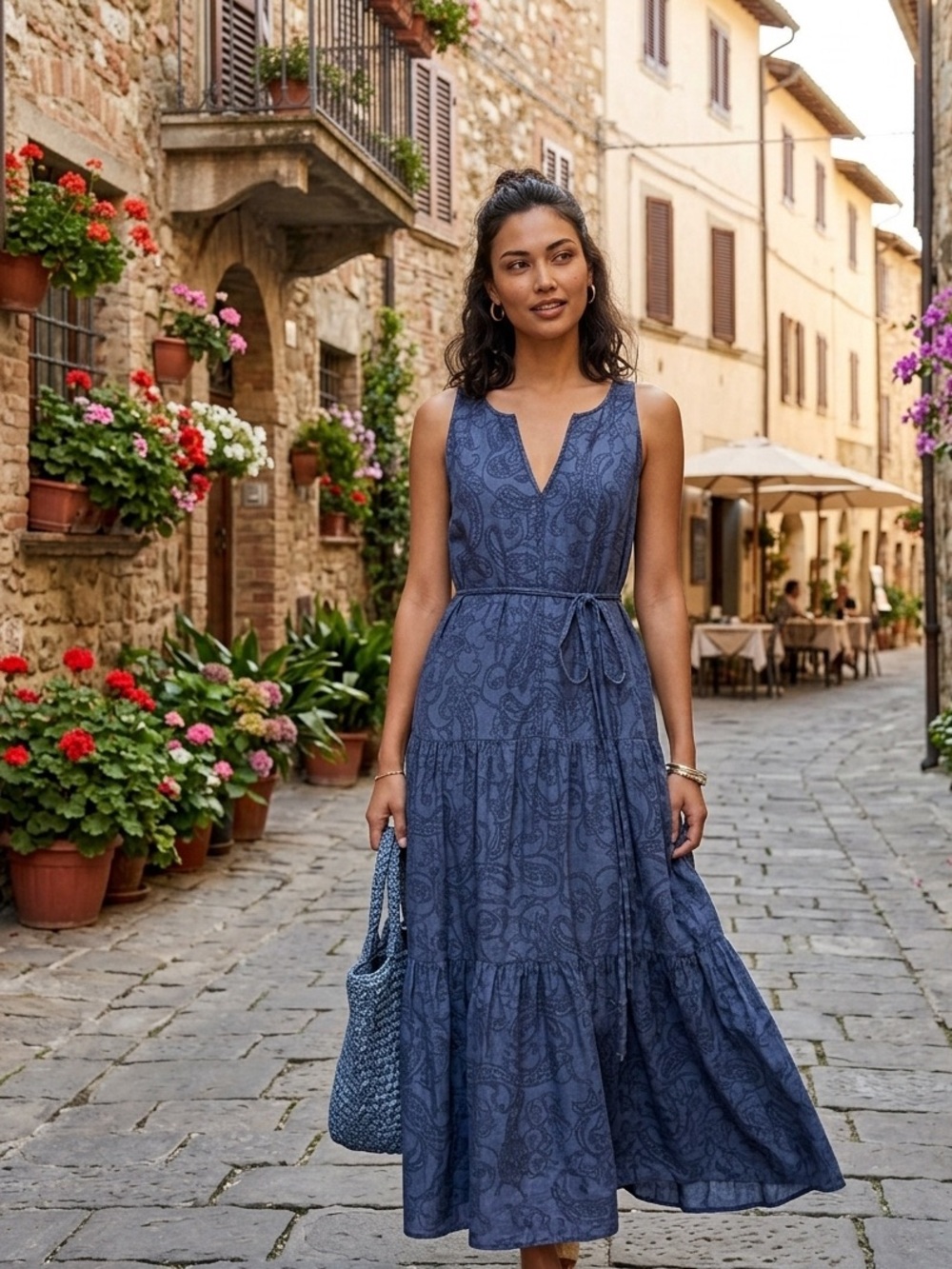 Splendid‎ Blue Iris Paisley Maxi Dress
